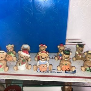 12 Calander  Vintage Homco Bears with Toys #1413, 2.5”